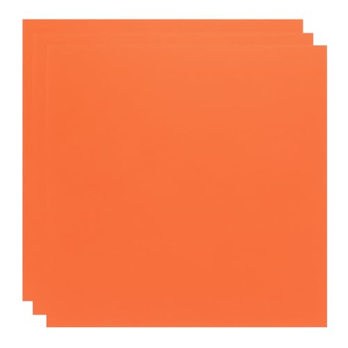 Image of ABS Plastic Sheet 12 x 12 Inch,Flexible Plastic Sheets 1 /16 Inch Thick Thermoplastic Sheet with Leather Texture Orange for DIY Crafts Decors 3Pcs