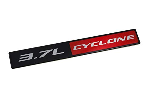 V6 3.7L Cyclone Black & Red Aluminum Emblem