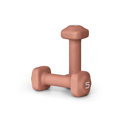 Tone Fitness 5 lb Neoprene Dumbbell Pair for Home Workouts – Non-Slip Design - Orange