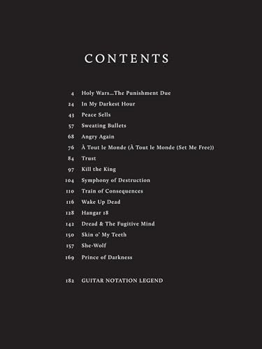Megadeth Greatest Hits: Back to the Start Guitar Recorded Versions | Note-for-Note Guitar TAB | 16 Songs Including Symphony of Destruction, Hangar 18 and Peace Sells | Hal Leonard Sheet Music