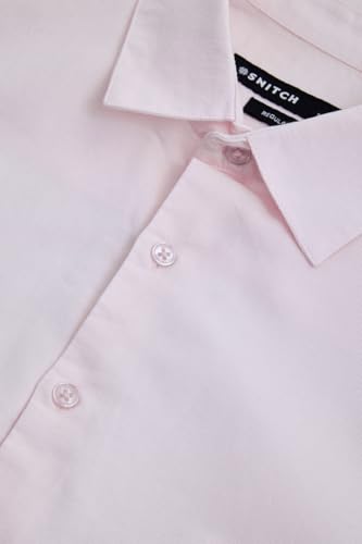 Image of SNITCH Men Casual & Formal Shirt | Regular Fit Full Sleeve Spread Collar Solid Style | 100% Cotton Breathable Woven Fabric for Everyday Wear & Stylish Office Outings