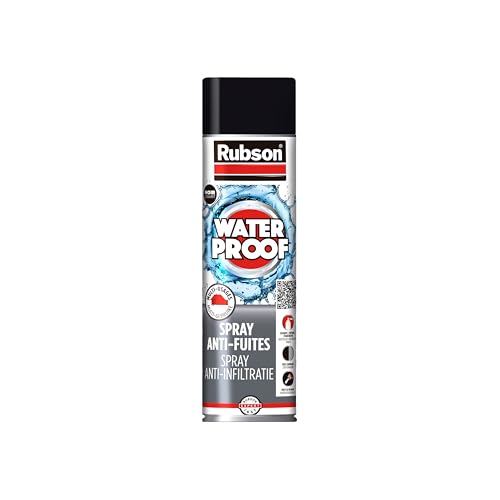 Rubson Revêtement Waterproof en Spray Anti-Fuites Noir (aérosol 300ml), pour colmater fuites et...