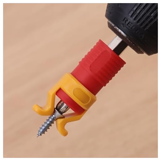 1 Pc Screw Holder Attachment for Screwdriver Bits, Plastic Screw Gripper Sleeve Fits 6-8mm Shank, Finger Safety Woodworking Fastener Tool, Red/Yellow