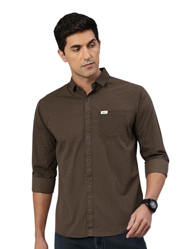 Image of Majestic Man Custom Geometric Printed Pure Cotton Slim Fit Casual Shirt