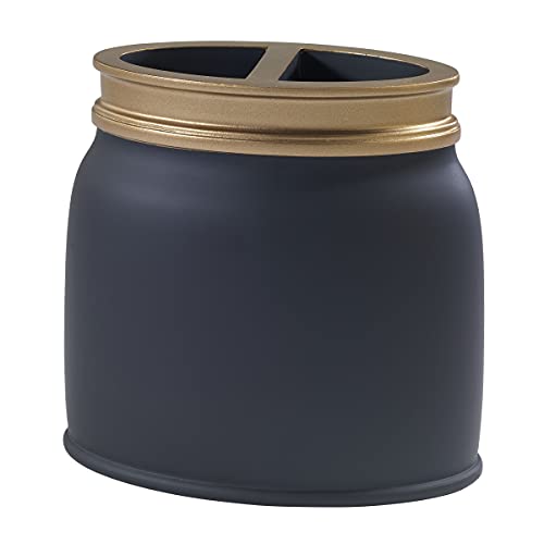 Avanti Linens - Toothbrush Holder, Countertop Bathroom Accessories, Modern Home Decor (Memphis Collection, Black)