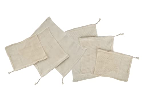 BIRAMBEAU - Sacs Réutilisables - Sac Filet - Lot de 6 - Filets Fruits et Légumes - 3 Tailles : S, M, L thumbnail