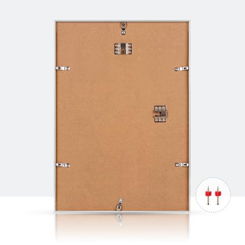 Homso A3 Picture Poster Frame, Display Pictures A4 with Mat or 11.7x16.5 Without Mat, Thin Border Metal with Plexiglass for Horizontal and Vertical, White