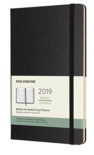 Moleskine Classic 12 Month 2019 Weekly Planner, Hard Cover, Large (5 x 8.25