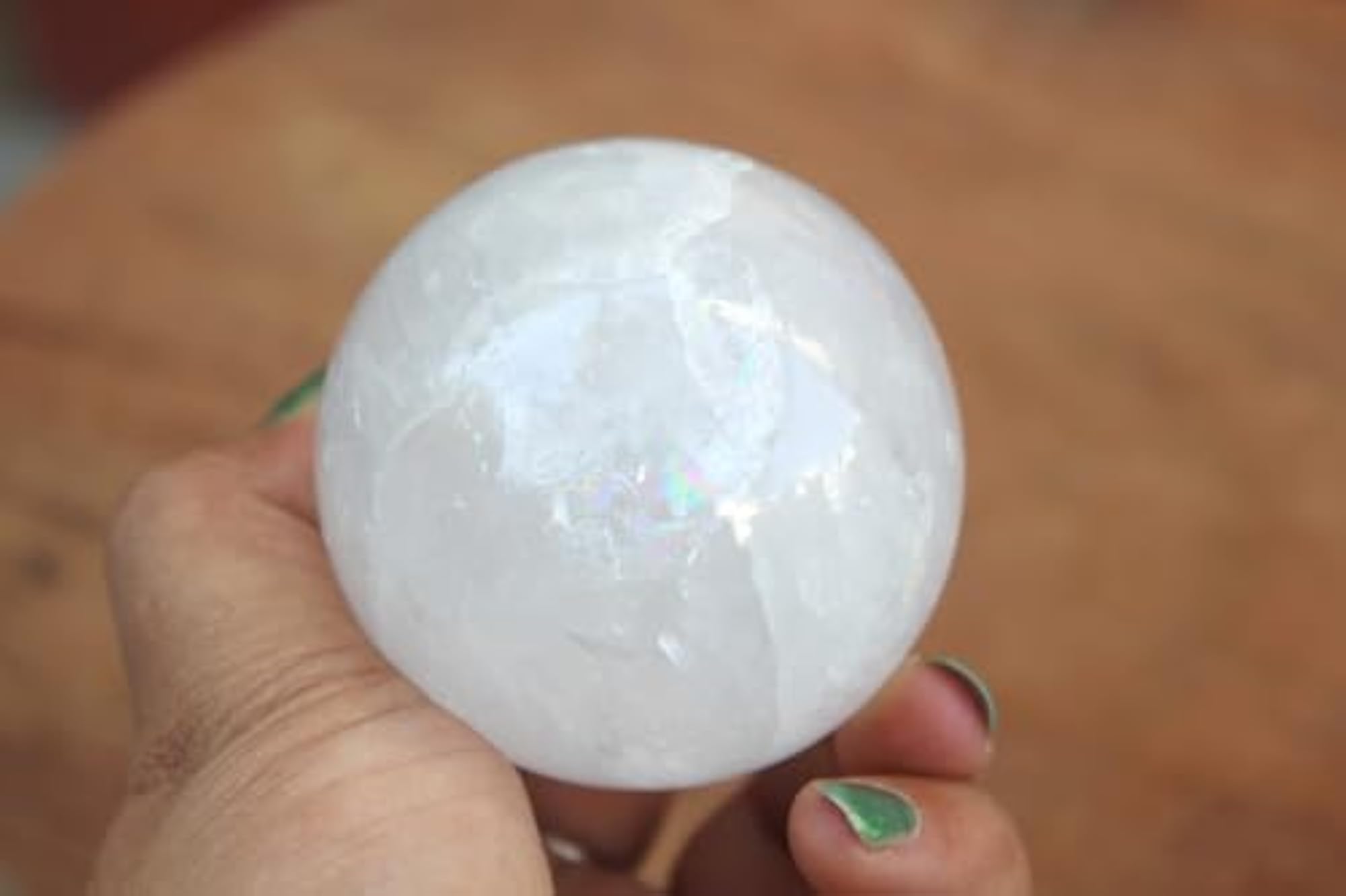 Jet Crystal Quartz Hand Carved Sphere Gemstone, Healing Focus