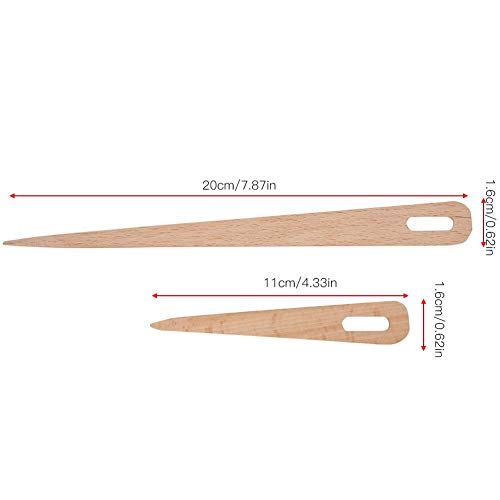 5 Pcs Big Eye Knitting Needles, Wood Weaving Crochet Needle Hand Loom Stick Wooden Knitting Fork Eye Needle Tapestry Weaving Loom Tool #TOP3