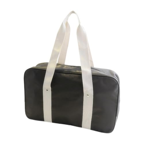 Chatonshen Bolso de Hombro, Bolso de Mano O Bolso Tote de Tela Oxford para Mujer con Cremallera, Bolso Moderno con Compartimentos para Uso Diario, Estudio, Viaje, Negro