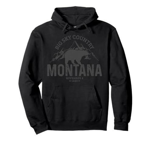 Montana USA Vintage Grizzly Bear America Souvenir Pullover Hoodie