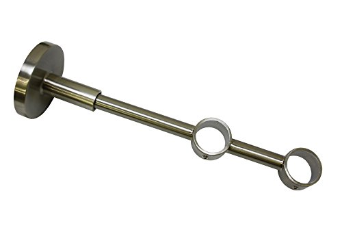 Gardinia Support de Tringle à Rideau Double avec Plaque de Fixation en métal, pour 2 tringles, Support fermé, Matériel de Fixation Inclus, Série Chicago, Diamètre: 20 mm, Effet INOX