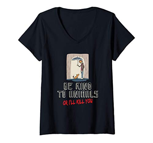Femme Vegan Gifts - Funny Kind Vegans Meme - Animal Lover Gift T-Shirt avec Col en V