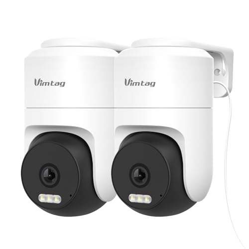 Image of VIMTAG Pan /Tilt Outdoor Security Camera, 4K 8MP WiFi Home CCTV Camera, 360 View & Motion Tracking, Color Night Vision, 2-Way Audio, AI Detection Alarm, IP66, Cloud & SD Card Storage, Works w /Alexa