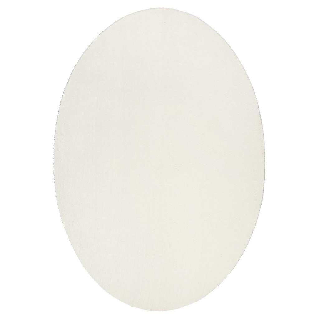 HUARTE Tapis ovale moderne en polyester pour l'intérieur et l'extérieur, antidérapant, pliable, décoration de salon et chambre à coucher, crème, 140 x 200 cm