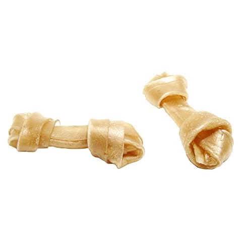 PJ Pet Poducts Rawhide Knotted Bones 10cm 20 x 30 g (10 x pack of 2, 20 bones) Cover