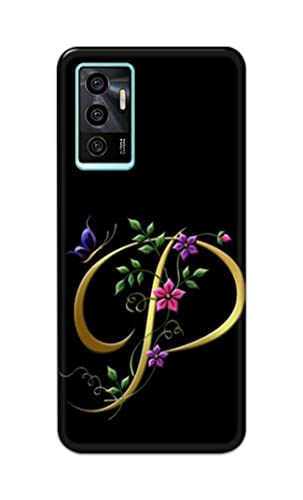 Image of Printed Hard Back Cover Case for Vivo V23e | V23e 5G | Vivo Y75 4G Back Cover (Alphabet P) -1803