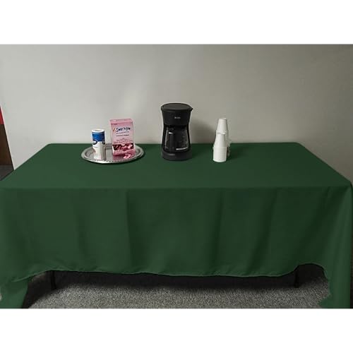 Intedge TCMP7272 Forest Green Square Tablecloth, 72" L x 72" W, Hemmed Edge, 100% Polyester, Made in USA, Durable Washable Reusable Fabric Table Cover for Dining, Banquets, Weddings, Catering, 1 Each