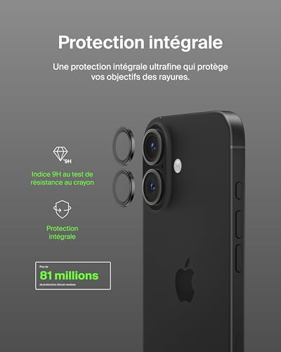 Protections d'objectifs Apple iPhone 16 Plus verre trempé Belkin Screenforce