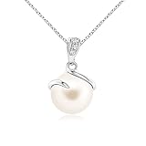 About the Design: Give an elegant twist to your looks with this Freshwater cultured pearl pendant, crafted in silver. The beautiful pearl is wrapped by a spiral metal loop and linked to a diamond-studded bale. About the Gemstone: Freshwater cultured ...