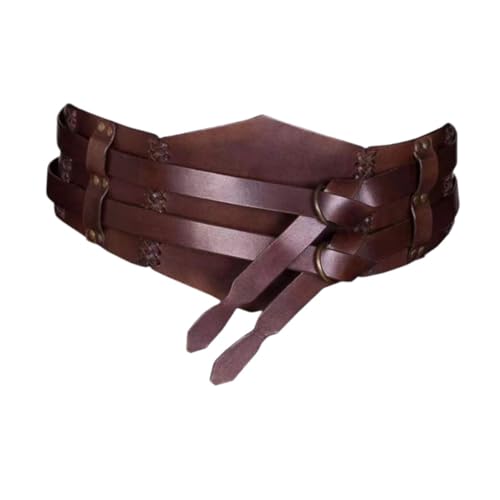 misppro Medieval Waist Belt for Adults Halloween Cosplay Accessory Girdle Renaissance Costume Belt- Brown4