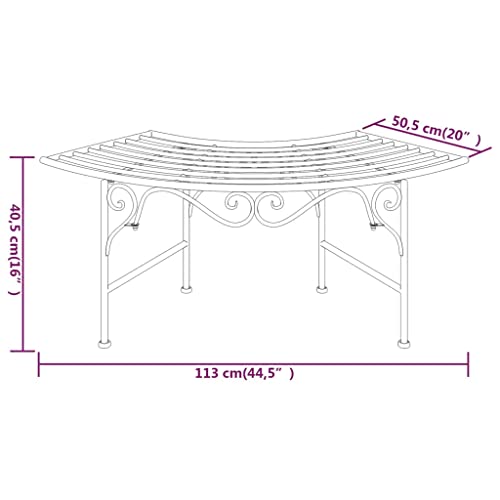 Banco para árbol resistente a la intemperie de metal semicircular 4