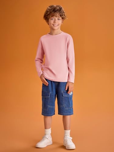 Image of Haloumoning Kids Boys Long Sleeve Crewneck T-Shirts Tee Tops 5-14 Years