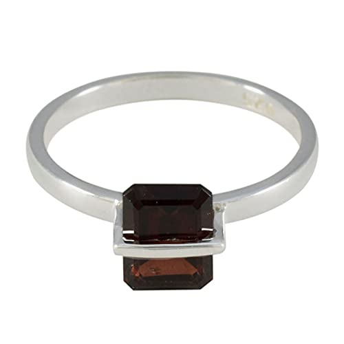 Bague en grenat véritable contre les métaux allergisants bague argent 925