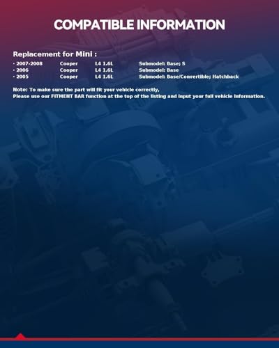 Image of KAX New Alternator Replacement for Mini Cooper 2005-2008; 110 Amp,12V,CW,S6 Groove Pulley,Replace for 11333N,AL0881X