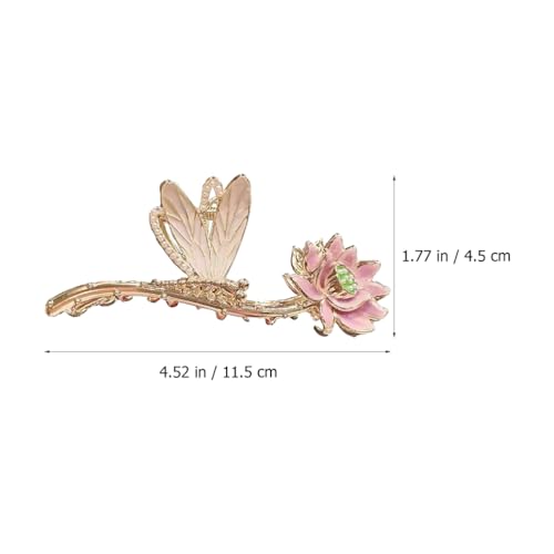 Vintage Lotus Flower Hair Claw Clip with Pearls - Non-Slip Metal Hair Accessory for Women - Ideal for All Hairstyles and Occasions - Image 2