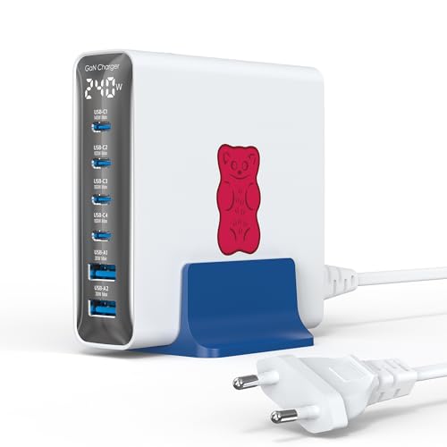 Haribo 240W USB C Ladegerät, 6-Port GaN...
