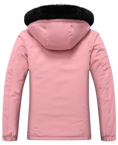 Image of MOERDENG Women's Ski Jacket Waterproof Warm Winter Coat Hooded Snowboarding Jacket Versatile for Hiking & Winter Activities