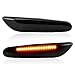 TEMSONE LED Side Marker Lights Assembly Kit with Smoke Lens Amber Turn Signal Lamp for Front Driver & Passenger Side Compatible with BMW 1 3 5 Series E46 E60 E61 E82 E88 E90 E91 E92 E93 X1 X3 E83 E84