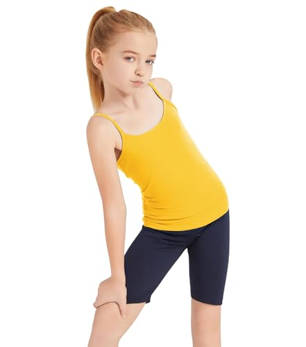 Image of Dreammonkey Girl's Full Sleeveless Camisole Tank Tops Kids Comfort Breathable Dance Tank Tops(Ages 2T-14Years)