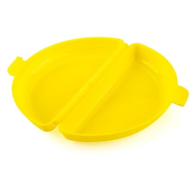 Microwave Egg Cooker, Plastic Omelet Maker, Yellow, Half-Round Shape