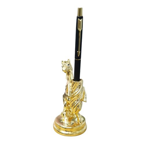 Image of ARNAVIRA 24 Gold Plated Horse Pen Holder | Paperweight For office Table Desk, Table Top Pen Stand (Pen Not Included) (Horse Pen Holder)
