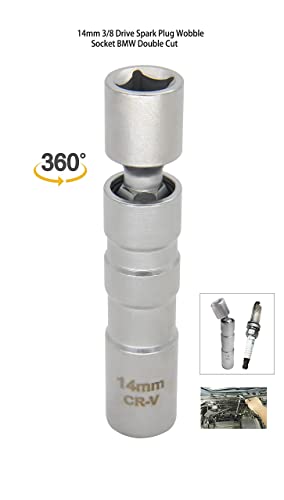 Wenbiao Swivel Spark Plug Socket Removal Tool 14Mm And 16Mm For 3/8 Inch Drive Magnetic Thin Wall 12-Point Universal Joint Wrench - 2 Pcs #TOP2