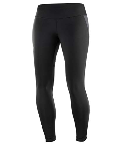 Salomon, Leggings de Running, Pour Femme, AGILE WARM TIGHT W, Jersey, Noir, Taille : XL, LC1159500
