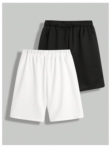 Boy's 2 Pack Baggy Graphic Sweat Shorts Letter Print Designer Casual Track Shorts2