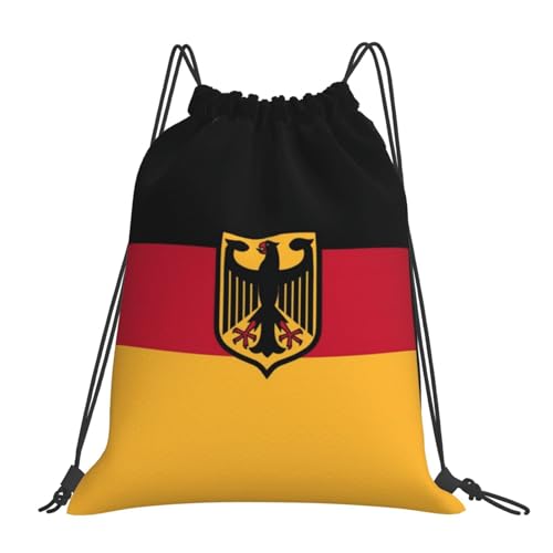 Cute Germany Flag Drawstring Backpack Gym String Bag Adjustable Germany Sports Drawstring Bag For Women Men