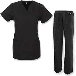 Fabrica De Uniformes De Trabajo Misemiya ® ® Medical Uniform Scrub Set Conjunto de trabajo, Hombre, Negro (Negro 1), Small (Tamaño del fabricante: S)