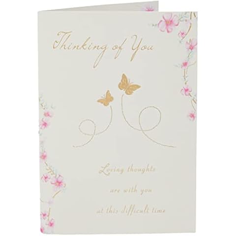 Piccadilly Greetings BEAUTIFUL GLITTER COATED FLOWERS THINKING OF YOU SYMPATHY GREETING CARD Cover