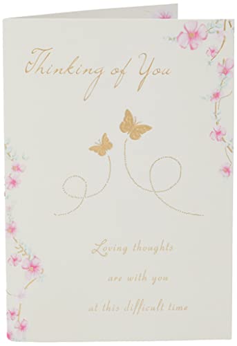 Belle carte de vœux avec paillettes Motif fleurs pensant à toi Cover