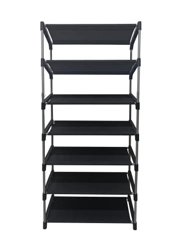 Image of Multi Utility 6 Layer Shelf Collapsible Metal Pipes with Non-Woven 100GSM Fabric Cover for Shoe /Cloth /Toy /Books Rack (Blue, Metal)
