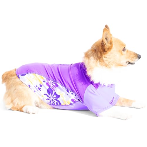 PlayaPup Dog Sun Shirt, USA Made (UPF 50+), Uva, Large