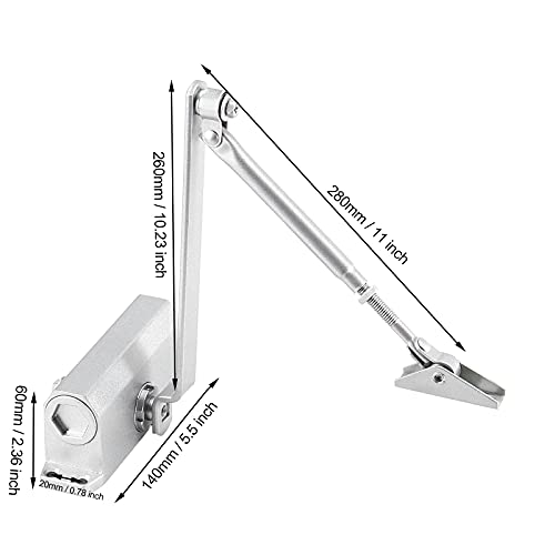 Funsuei 2 Pcs Size 2 Automatic Door Closer, Hold Open Door Closer For 25-45Kg Door, Adjustable Spring Hydraulic Door Closer For Residential And Light Commercial Doors, Easy Mount #TOP1