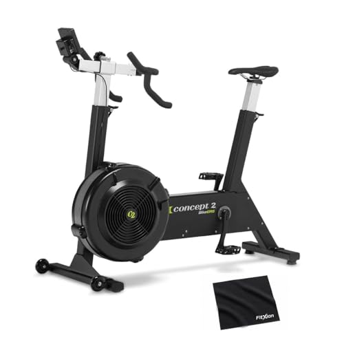 Image of Concept2 BikeErg Stationary Exercise Bike with PM5 Black and Fitxion Cleaning Cloth