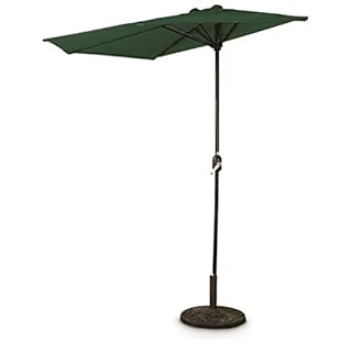 CASTLECREEK Half Round Patio Umbrella, Outdoor, Garden, Deck, Balcony Shade 8 Feet Hunter Green
