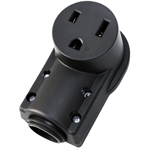 NEMA 6-50R Receptacle 50AMP 250Volt 2-Pole 3-Wire Connector 50A AC Industrial Grade Cord End Female Socket DIY Heavy Duty Industrial Grade Outlet for Dryer Stove RV & Generator ETL Listed (Black)